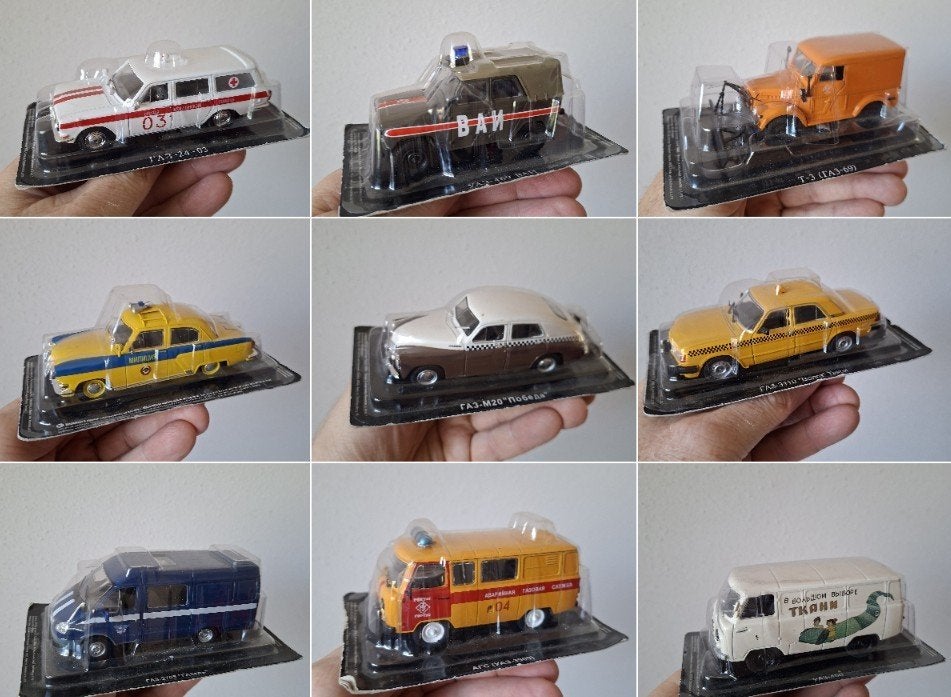 Verschillende USSR 1:43 DeAgostini metalen modellen MIB, Ophalen of Verzenden, Nieuw, Auto, Overige merken