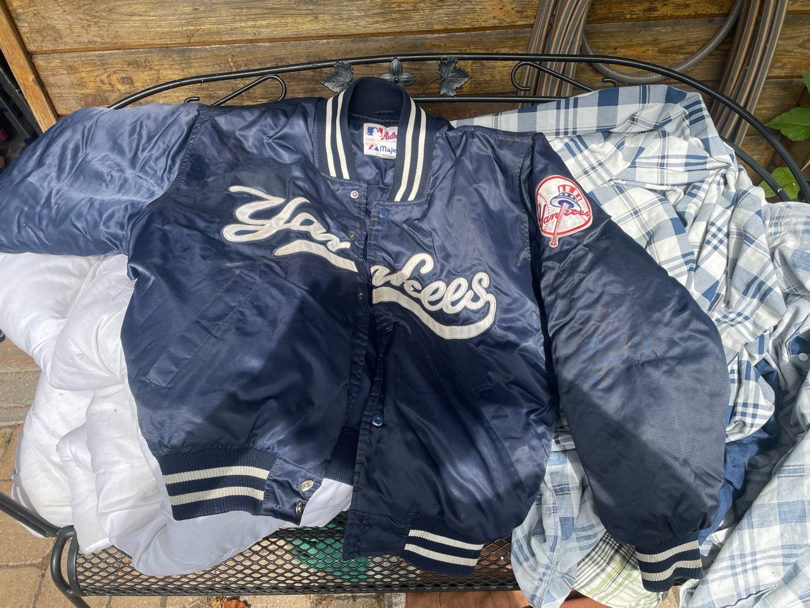 Vintage Origineel NY Yankees jas - MLB Baseball Jacket, Kleding | Heren, Ophalen of Verzenden, Gedragen, Overige maten, Blauw