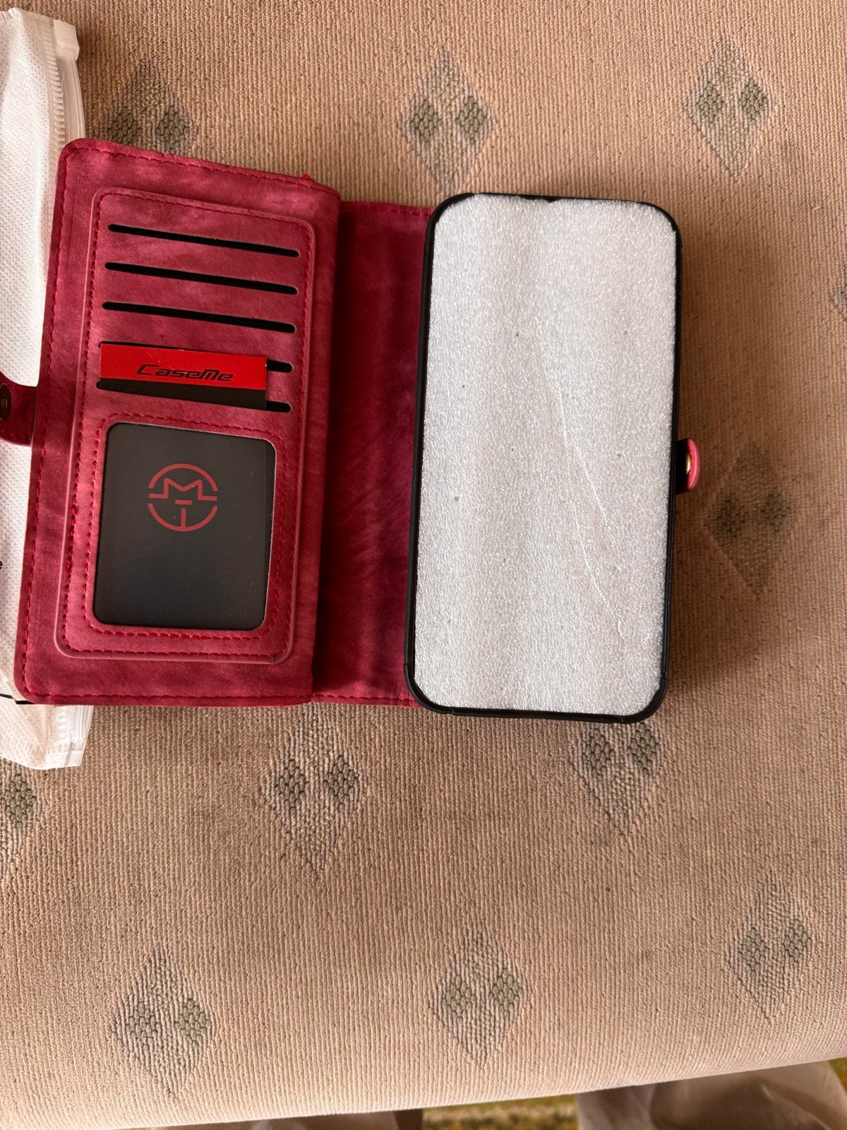 Luxe Rode Leren Portemonnee Hoesje voor iPhone 12 Pro Max, Overige merken, Nieuw, Hoesje of Tasje, IPhone 12 Pro Max