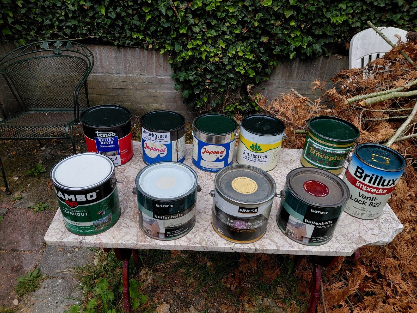 Diverse Verf en Beits, 2,5 liters antiekgroen,  ral 9010 etc, Ophalen of Verzenden, Nieuw, Wit