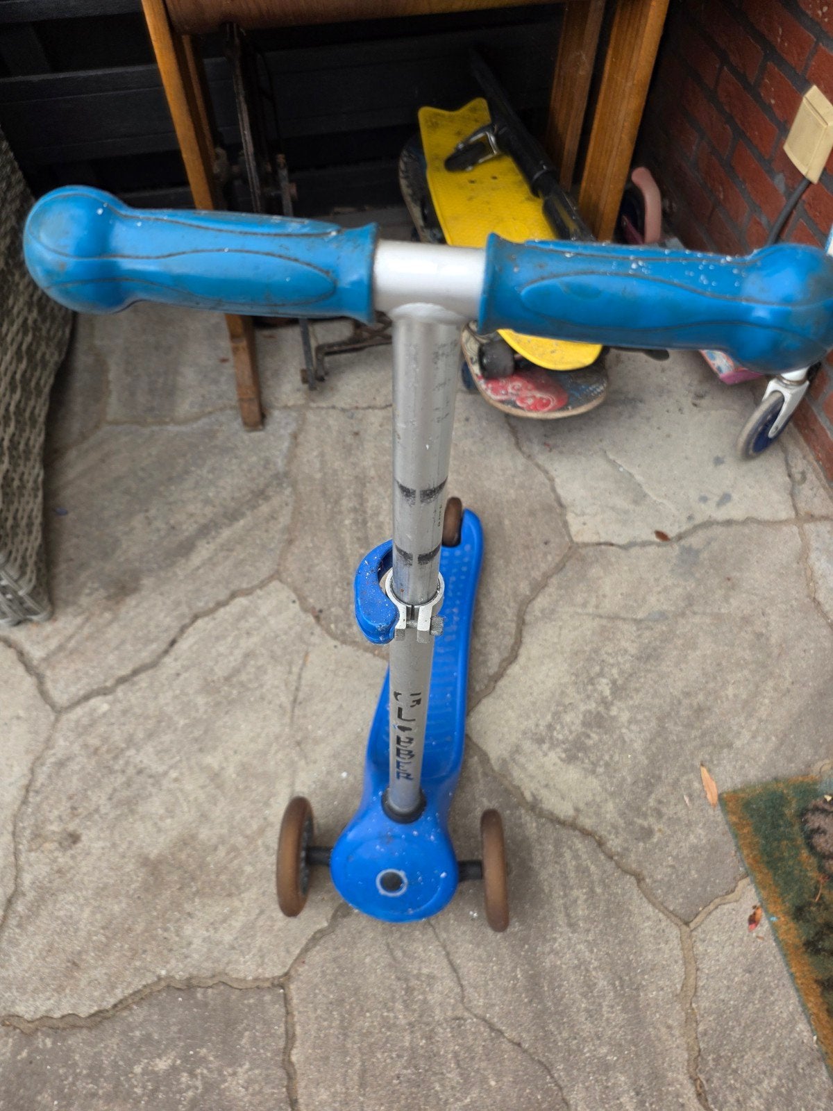 Blauwe kinderstep met 3 wielen, Ophalen, Gebruikt, Gewone step, Onbekend