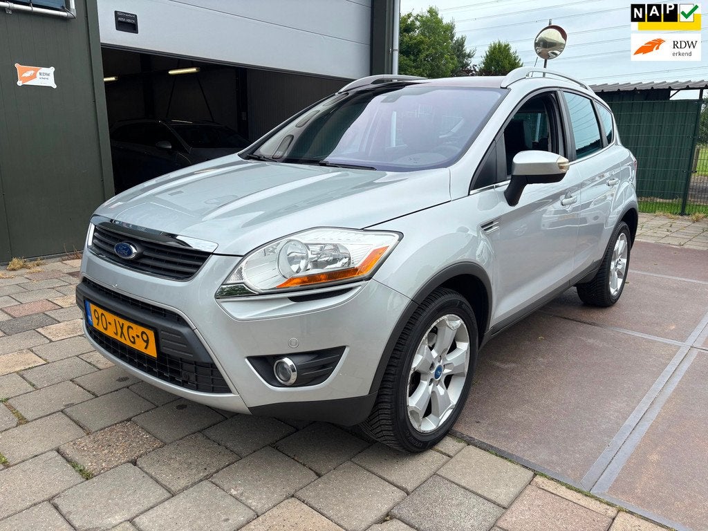 Ford Kuga 2.5 Turbo Titanium Leder Navi Camera Panodak Mooie, Auto's, Ford, Gebruikt, Zwart, 2521 cc, Bedrijf