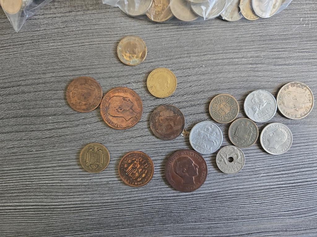 Grote partij Spaanse munten – 1,4 kilo oude peseta’s en cent, Ophalen of Verzenden, Munten