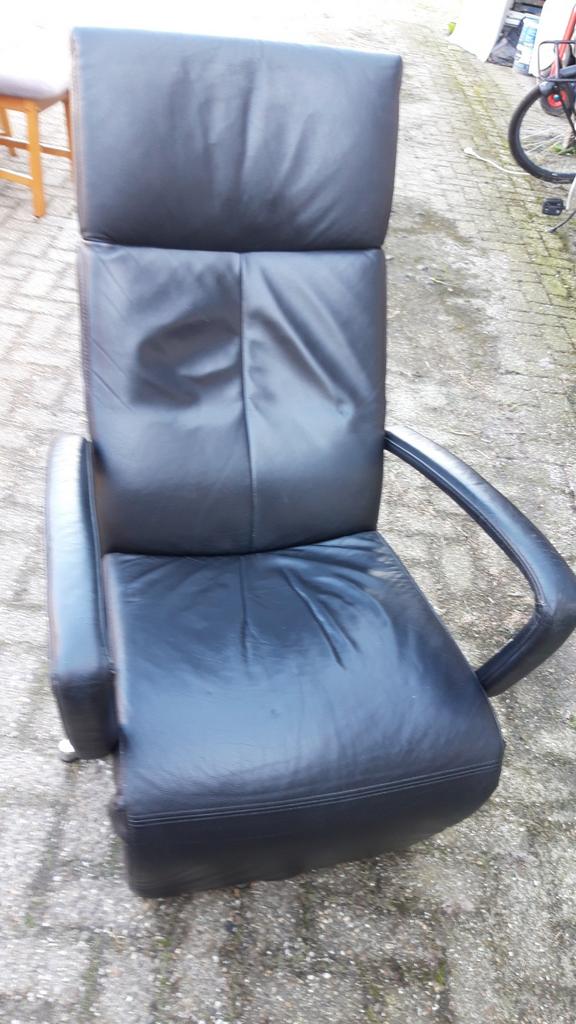 Framati Design Leren Fauteuil - Zwart, Gebruikt, 75 tot 100 cm, Ophalen of Verzenden, 75 tot 100 cm