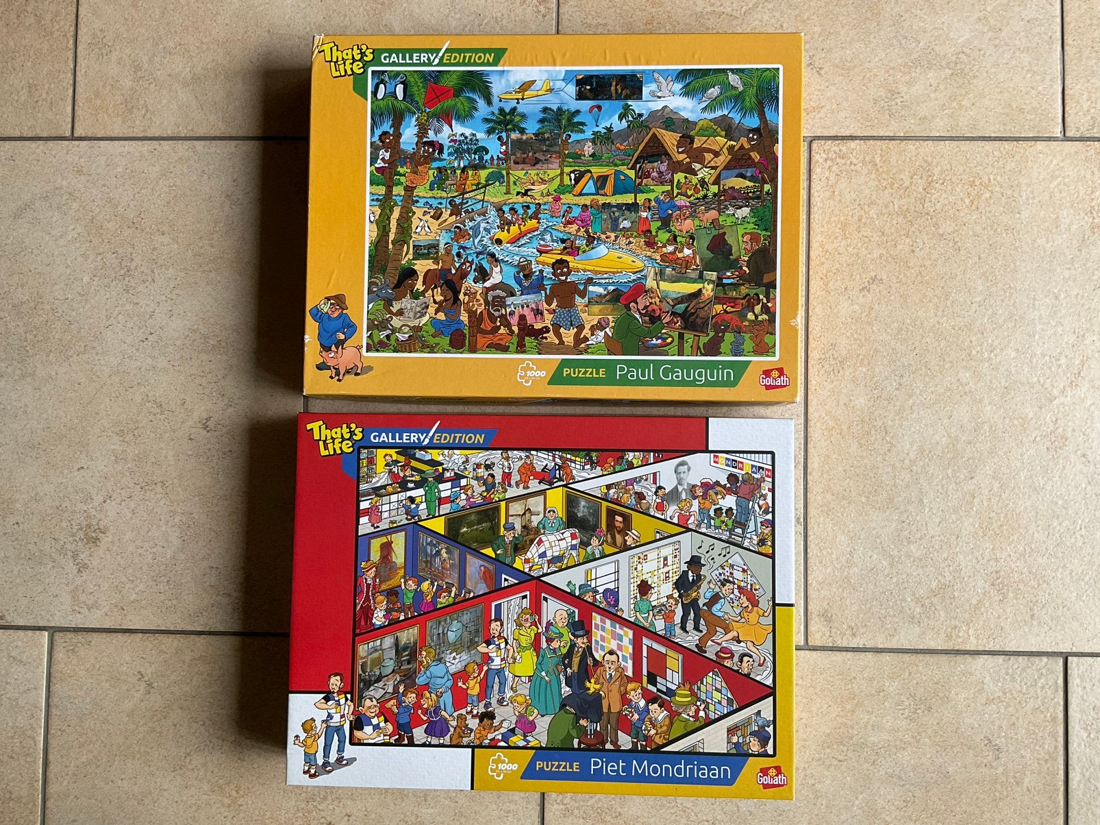 2 puzzels 1000 stukjes That’s Life “Gauguin/Mondriaan”, Ophalen of Verzenden, Zo goed als nieuw, Legpuzzel