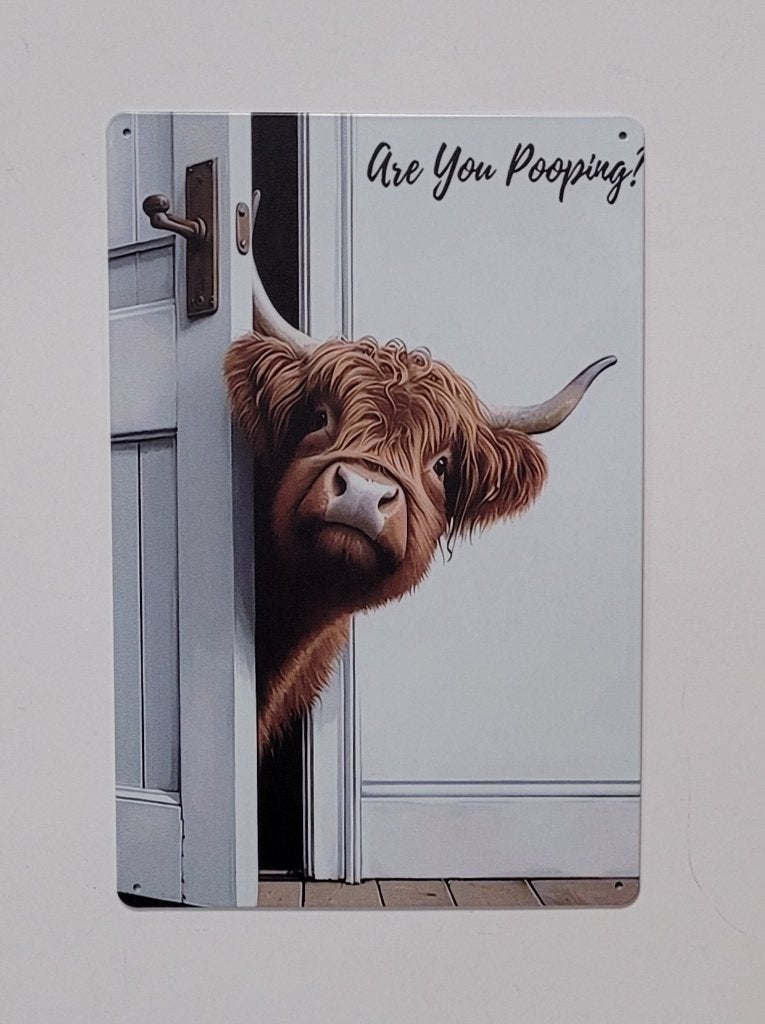 Are you pooping koe reclamebord van metaal wandbord deco, Info@deconoord.nl, Deco Noord, Nieuw, Ophalen of Verzenden
