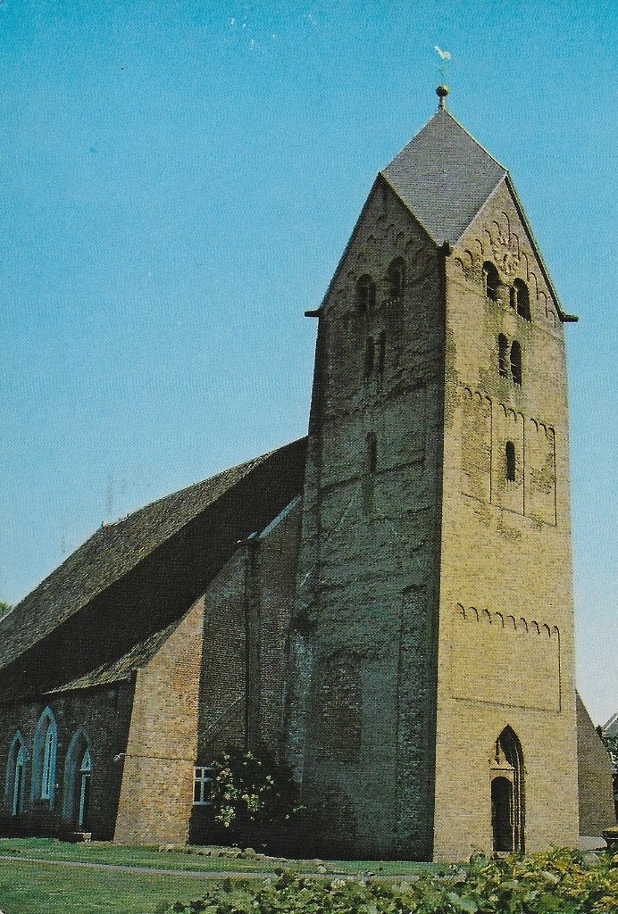 Ch1104 Gelopen ansichtkaart bedum ned herv kerk, Ophalen of Verzenden, 1940 tot 1960, Gelopen