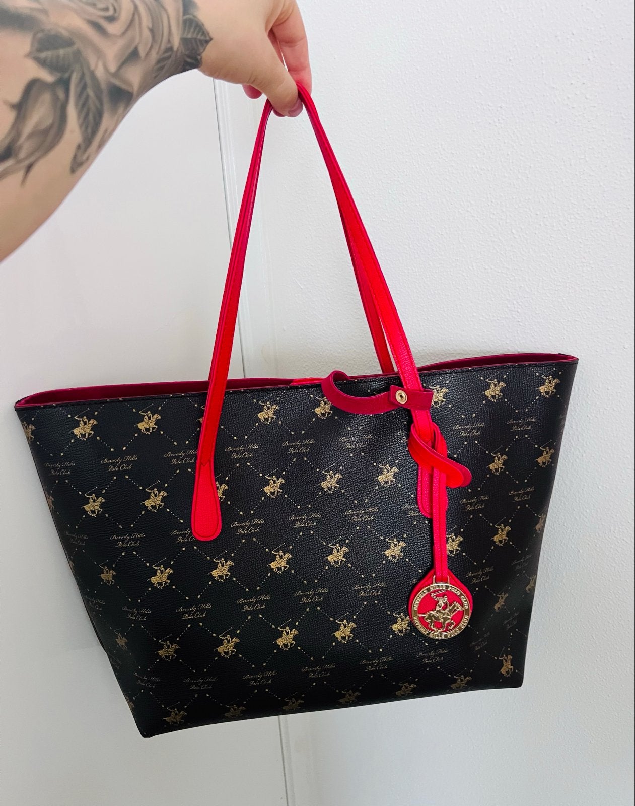 Beverly Hills Polo Club Shopper - Luxe Tas met Velours, Ophalen of Verzenden, Nieuw, Bruin, Shopper