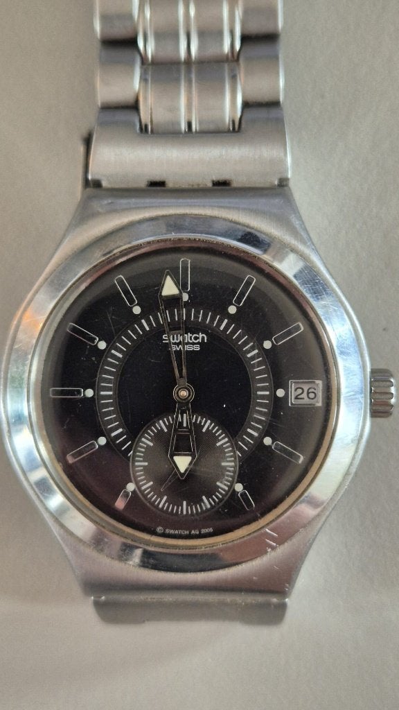 Swatch Irony YGS366SW – Swiss Made – 2005, Sieraden, Tassen en Uiterlijk, Horloges | Heren, Staal, Gebruikt, Staal, Polshorloge