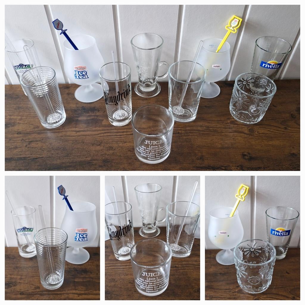 Mooie glazen set voor frisdrank.🍹, Verzamelen, Ophalen, Zo goed als nieuw, Frisdrankglas