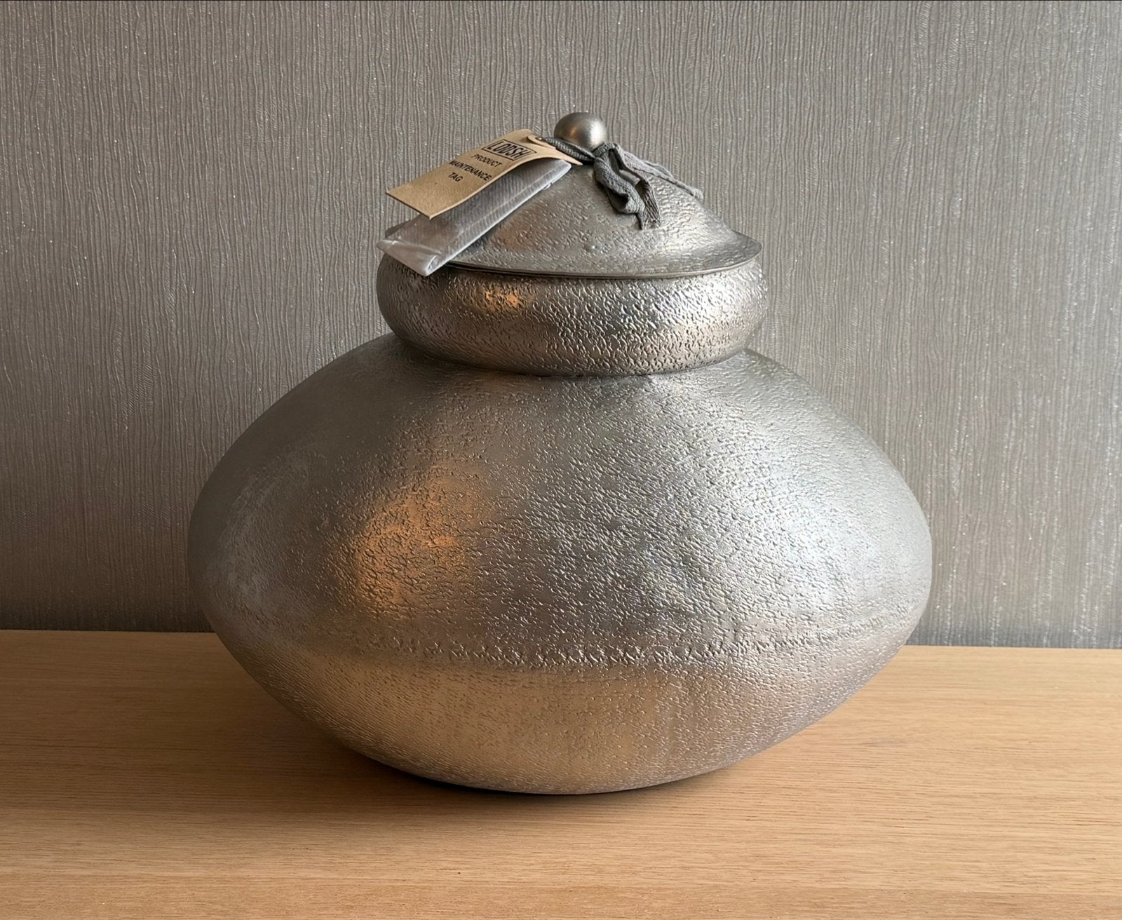 Grote decoratie pot van LODSH, Ophalen of Verzenden, Zo goed als nieuw, Zilver, Metaal