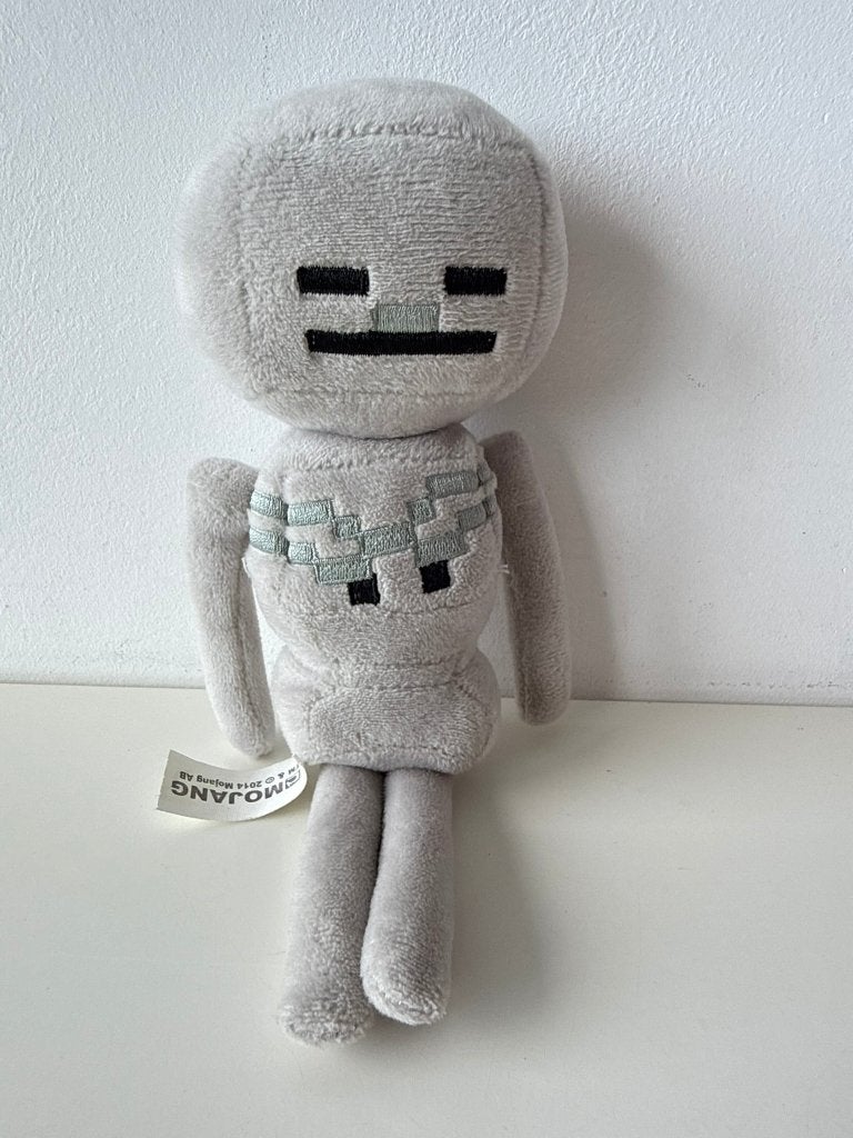 Knuffel skelet Skeleton 23 cm / Minecraft / Mojang, Overige karakters, Overige typen, Grijs, Ophalen of Verzenden