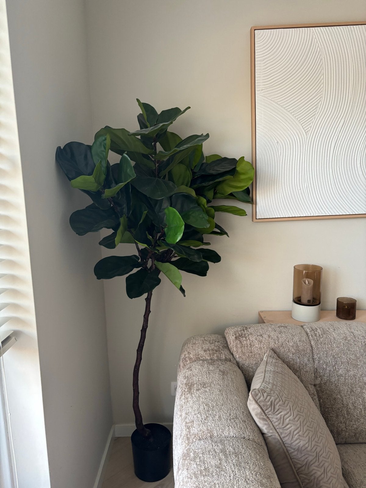 Grote kunstplant Ficus Lyrata, Ophalen, Binnen, Groen, Kunstplant