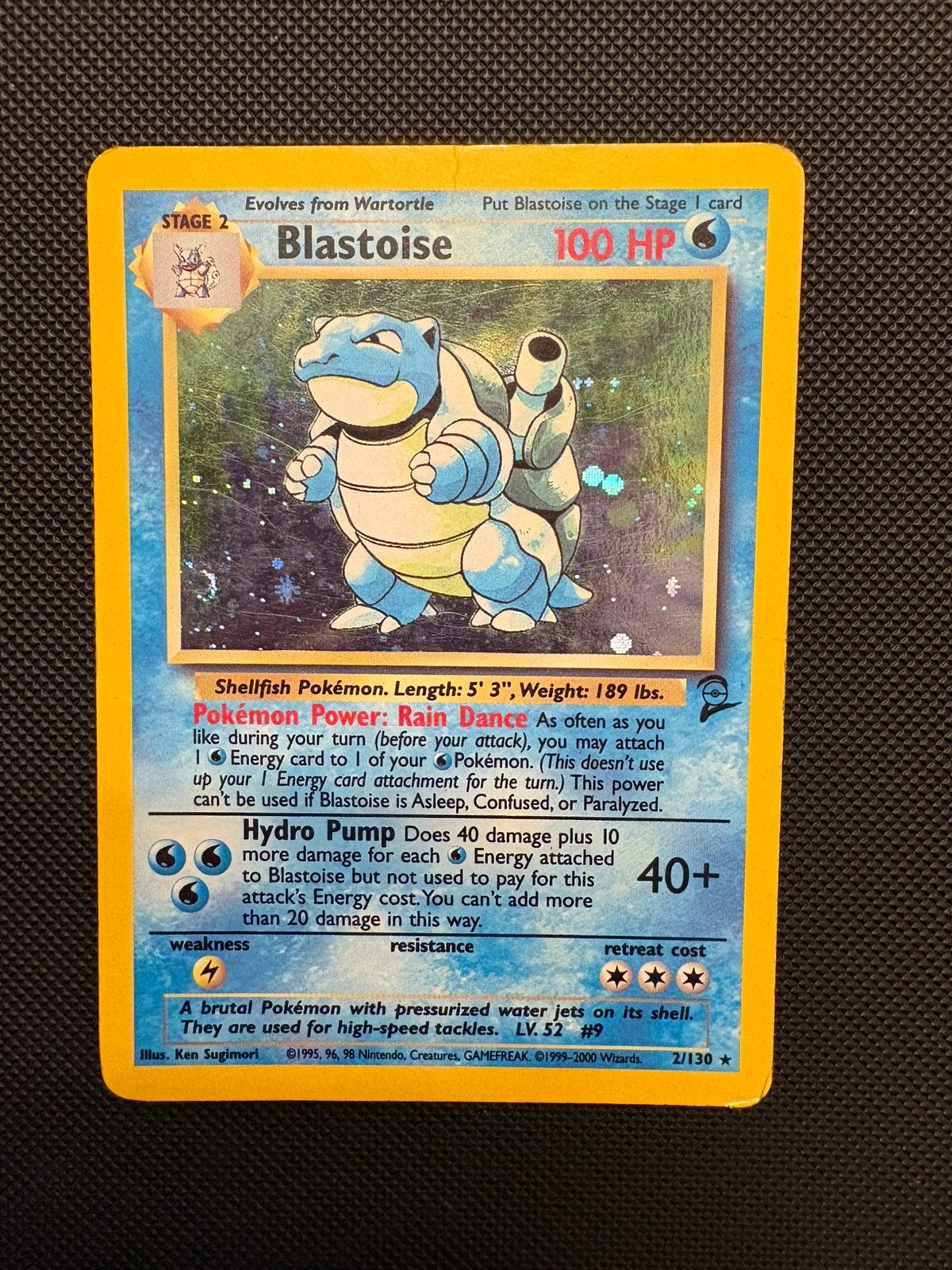 Blastoise holo 2/130 pokemon base set 2, Ophalen of Verzenden, Zo goed als nieuw