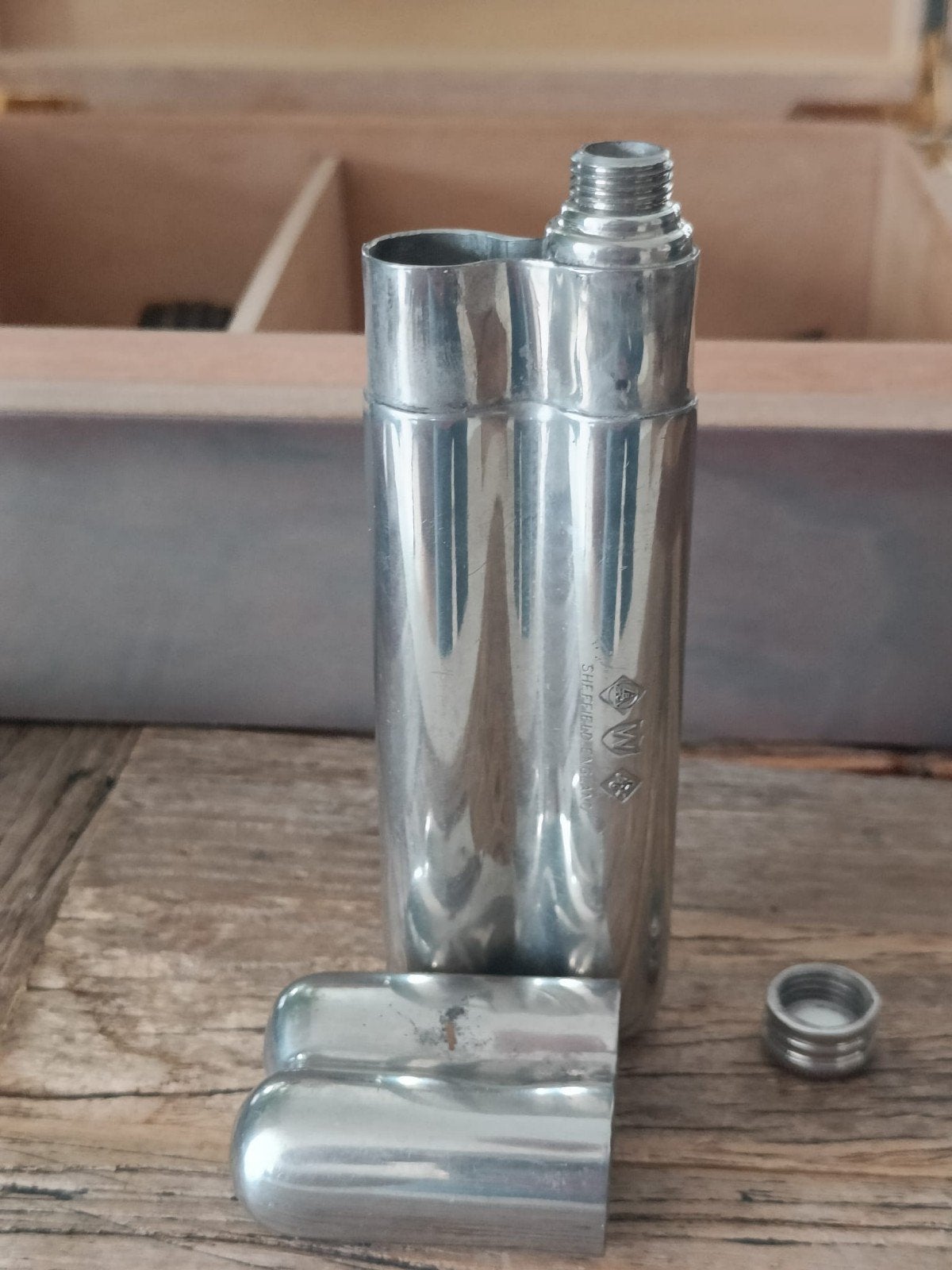 SIGAREN KOKER ZILVER VINTAGE COMPLEET EN GAAF!, Verzamelen, Ophalen, Gebruikt, Tabaksdoos of Verpakking