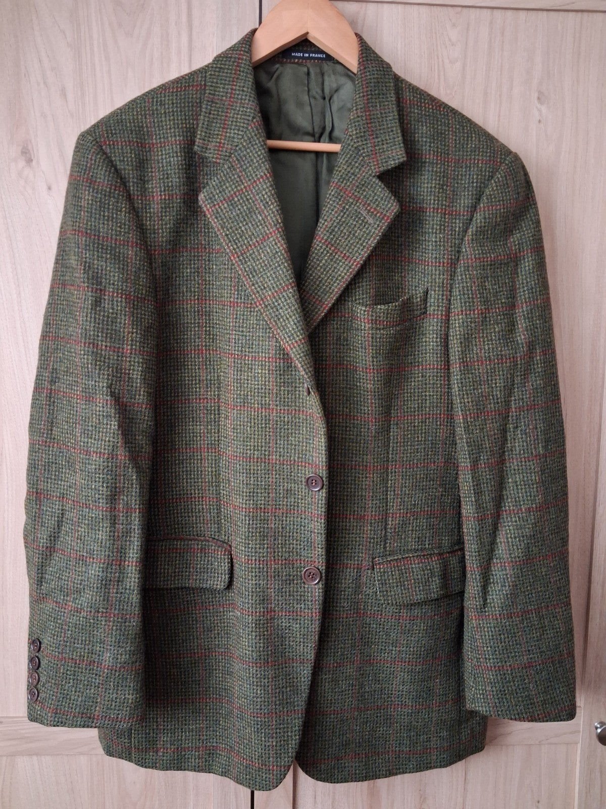 Heren Vintage colbert wool, Ophalen of Verzenden, Zo goed als nieuw, Maat 52/54 (L), Groen