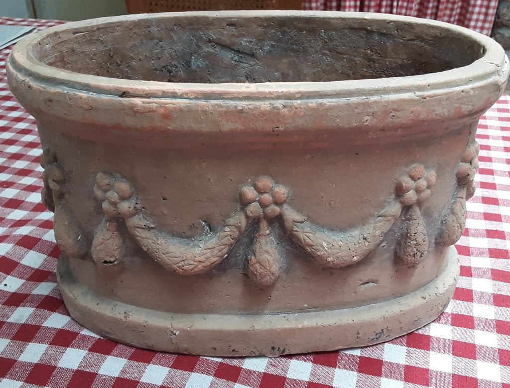 Terra cotta bloempot ovaal, Ophalen, Zo goed als nieuw, Balkon, Overige vormen