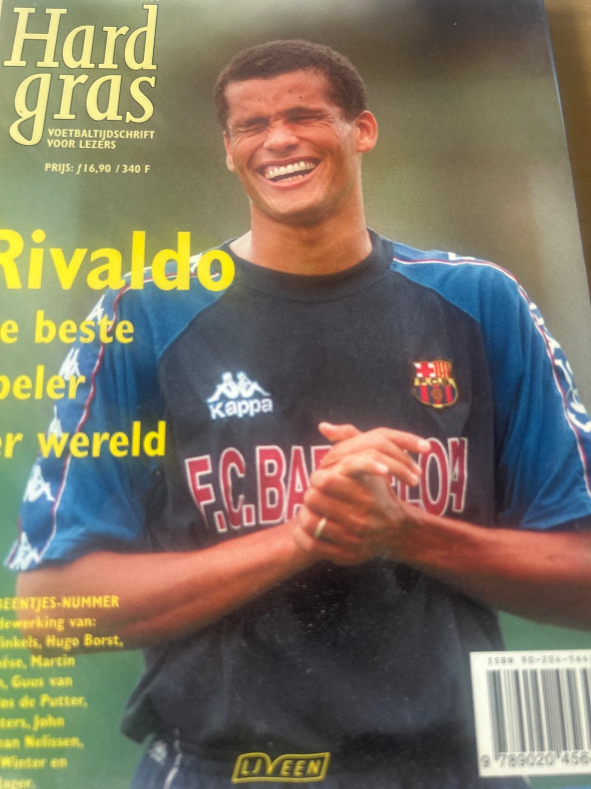 Hard Gras Voetbaltijdschrift - Rivaldo Cover, Ophalen of Verzenden, Gelezen, Overige sporten