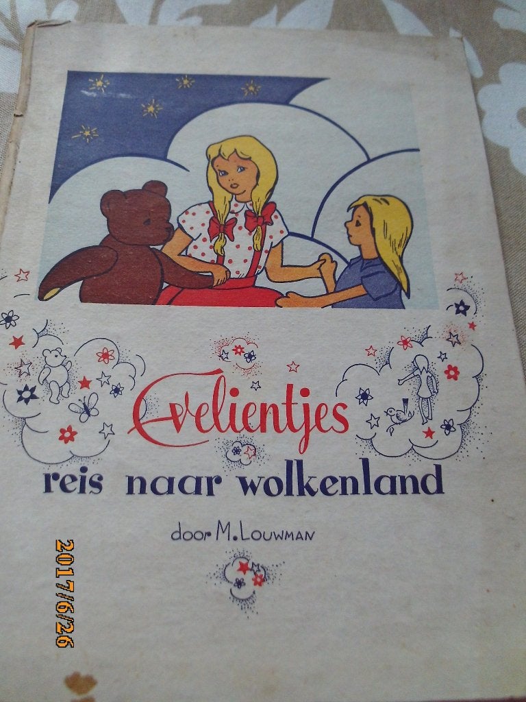 Evelientjes reis naar wolkenland M Louwman 1940 kleurplaten, Gelezen, Ophalen of Verzenden, Fictie, M.Louwman
