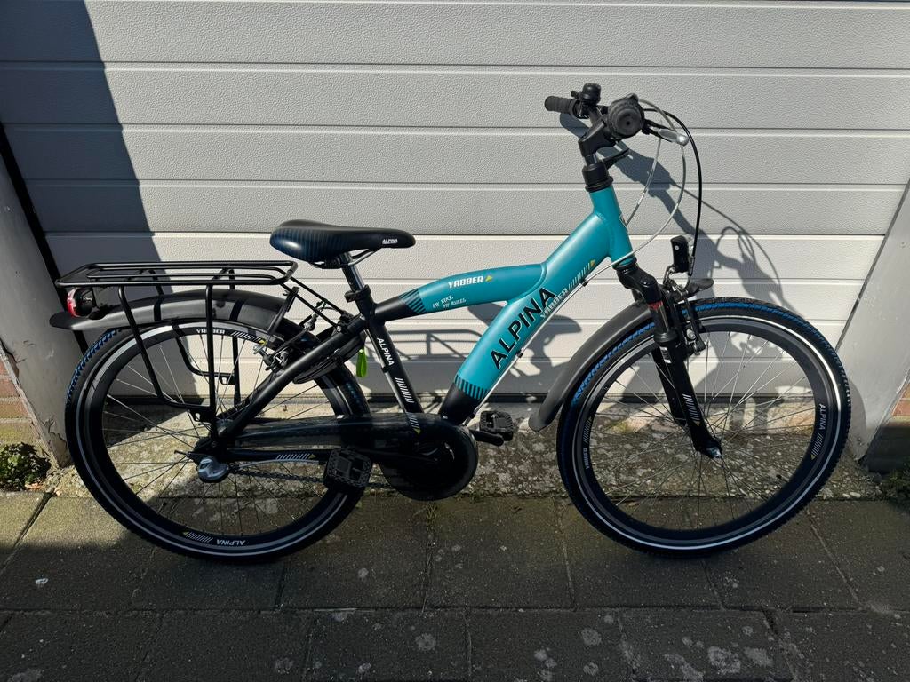 Alpina Yabber 24 inch transportfiets legergroen matt jongen, Fietsen en Brommers, Ophalen, 24 inch, Velgrem, Versnellingen