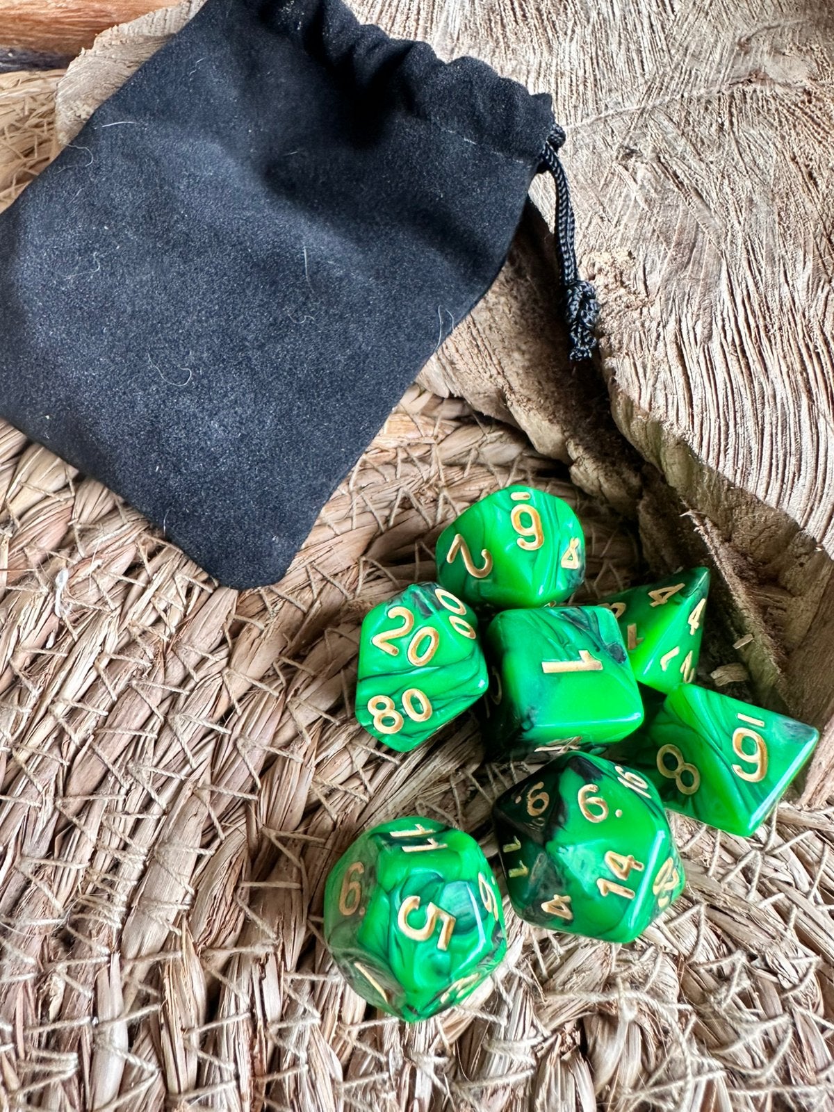 DND dice / groen - zwart / dobbelstenen / RPG / D&D / Nieuw, Hobby en Vrije tijd, Wargaming, Ophalen of Verzenden, Nieuw, Overige soorten