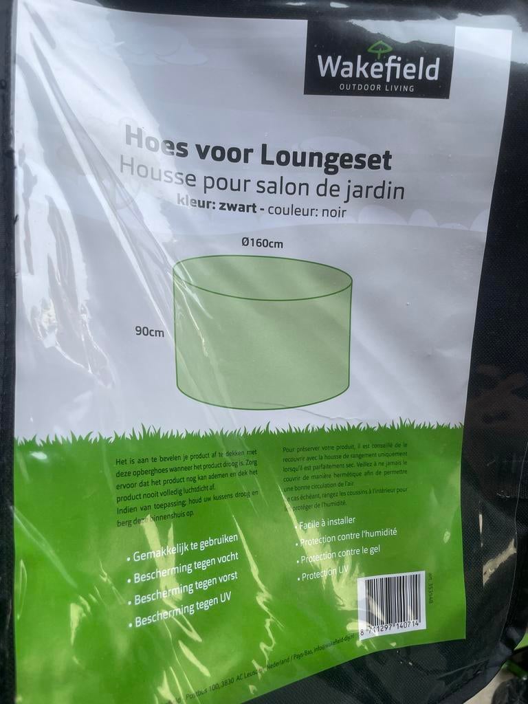 Tuintafel hoes rond zwart polyester 160 x 90 cm, Tuin en Terras, Ophalen of Verzenden, Nieuw