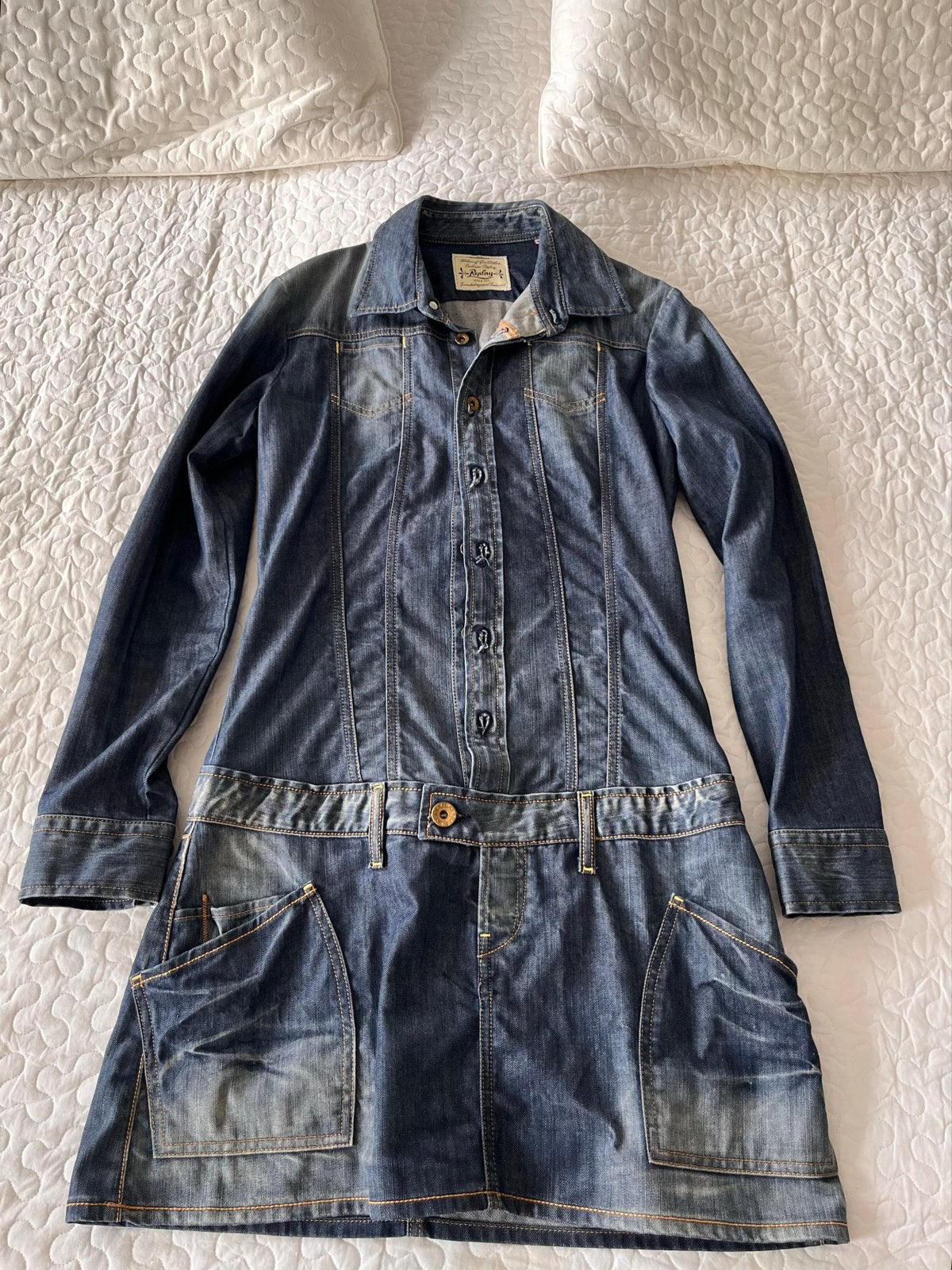 Replay denim jurk maat M, Kleding | Dames, Jurken, Maat 38/40 (M), Blauw, Ophalen of Verzenden, Zo goed als nieuw