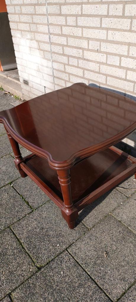 Vintage Tafel Art Deco Bijzettafels kersenhout, Rond, 55 tot 75 cm, Zo goed als nieuw, Hout