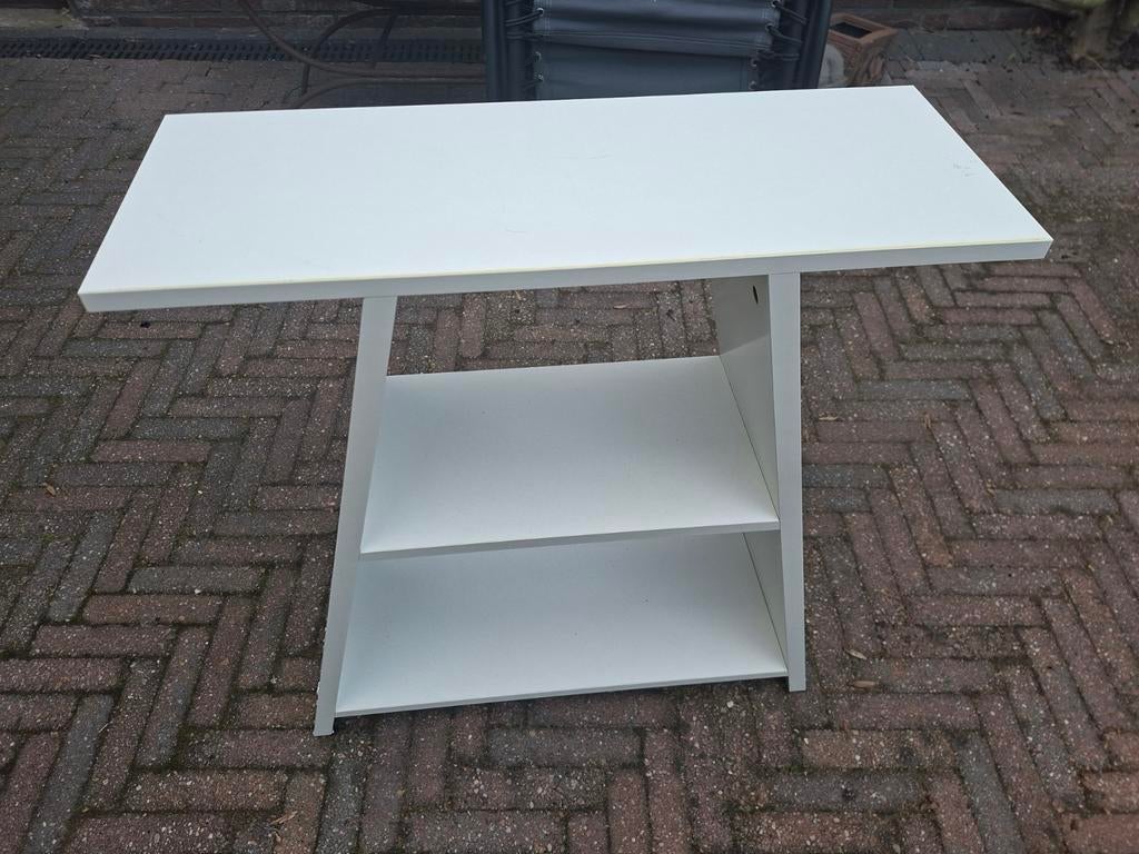 2x Houten  tafel / buro / bureau poten / Schragen wit., Ophalen, Gebruikt, 50 tot 100 cm, 50 tot 100 cm
