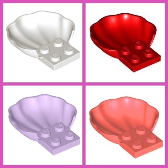 lego schelp wit (6) koraal (2) Lavender (3) rood (3), Ophalen of Verzenden, Nieuw, Accessoire, Lego