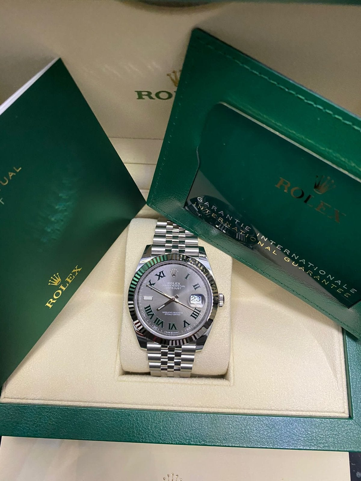 Datejust 41mm 126334 ongedragen 2026 Wimbledon, Sieraden, Tassen en Uiterlijk, Horloges | Heren, Ophalen, Zo goed als nieuw, Staal