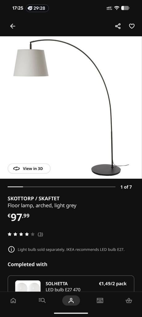 Mooie vloerlamp met boog, Ophalen of Verzenden