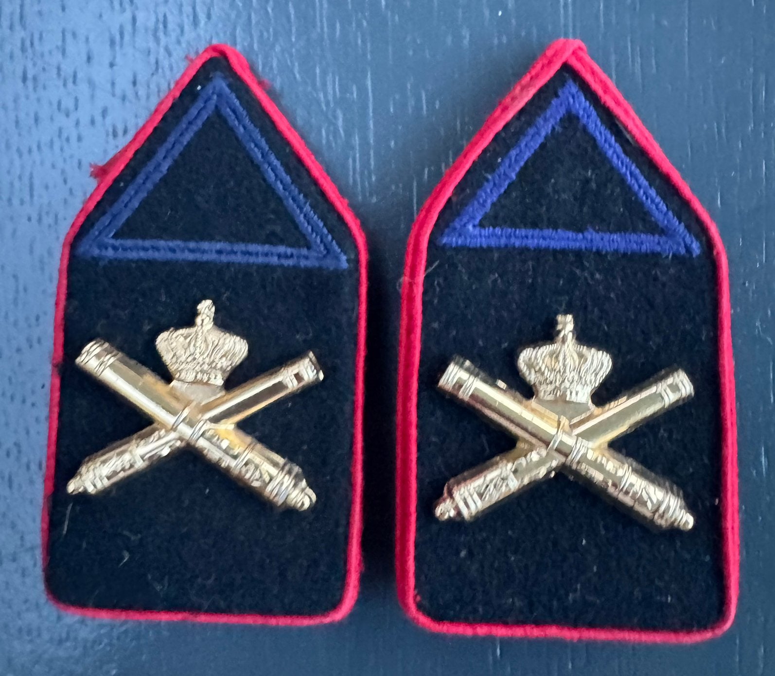 KL kraagspiegels Artillerie, Ophalen of Verzenden, Landmacht, Nederland, Embleem of Badge
