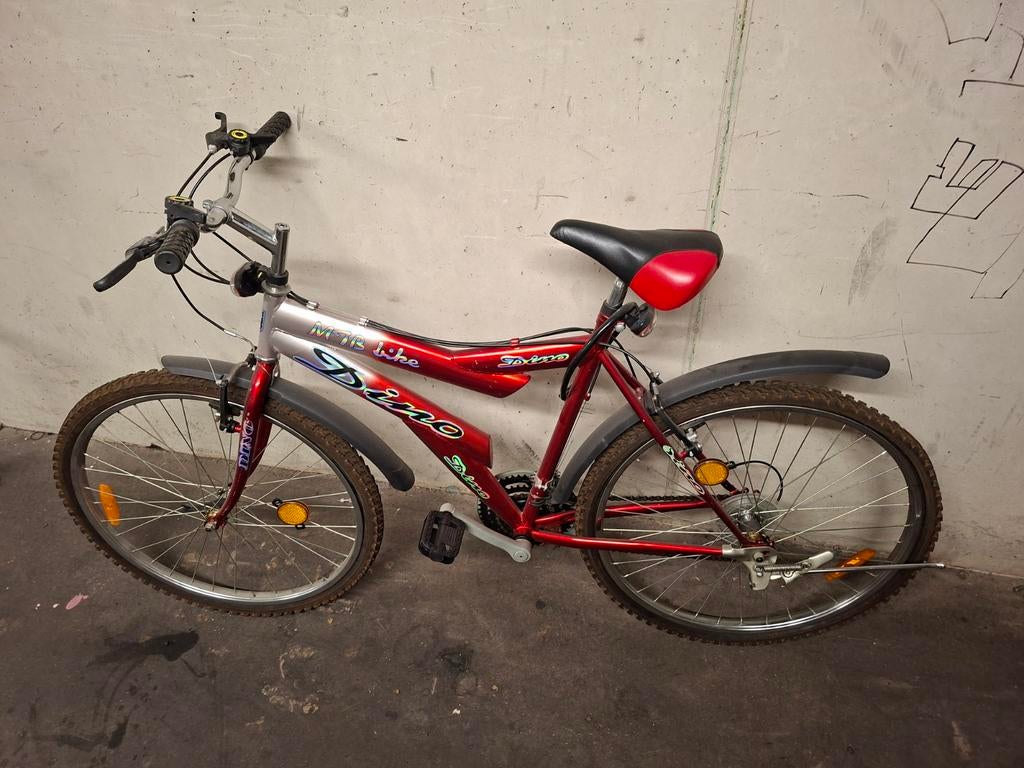 Kids Mountainbike Dino - Voorwiel lek, op te knappen, Ophalen, 20 inch of meer, Gebruikt, Velgrem