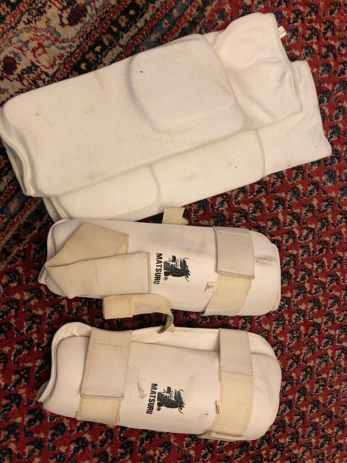 Matsuru scheenbeschermers - Maat L, Sport en Fitness, Ophalen, Gebruikt, Overige, Vechtsportbescherming