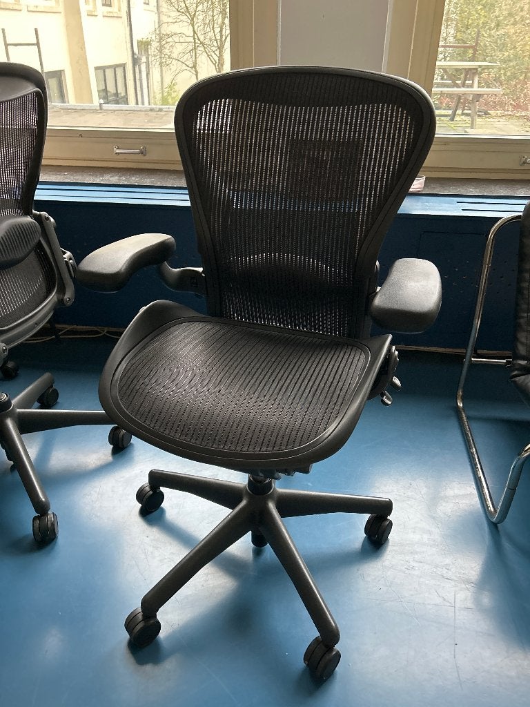Herman Miller Aeron Bureaustoel - Ergonomisch Zwart (9x), Huis en Inrichting, Bureaustoelen, Ophalen, Gebruikt, Zwart, Bureaustoel