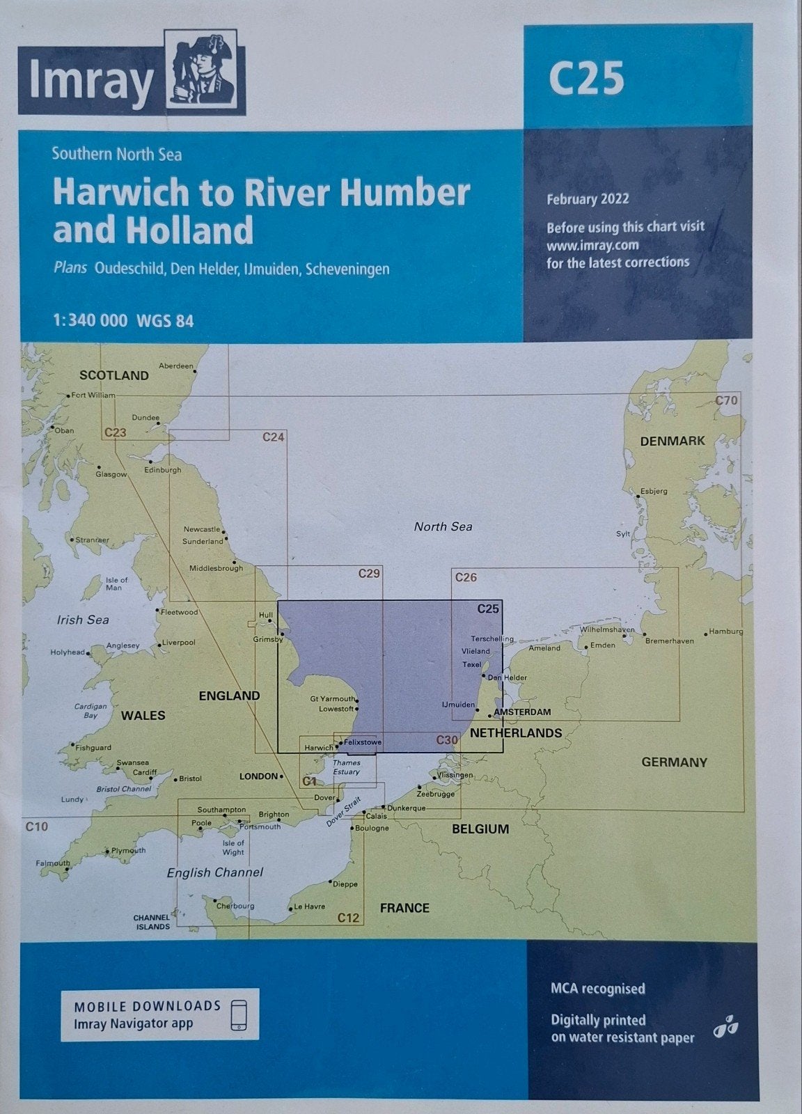 Imray C25 Harwich to Holland waterkaart  oversailer, Verzenden, Nieuw, Overige typen
