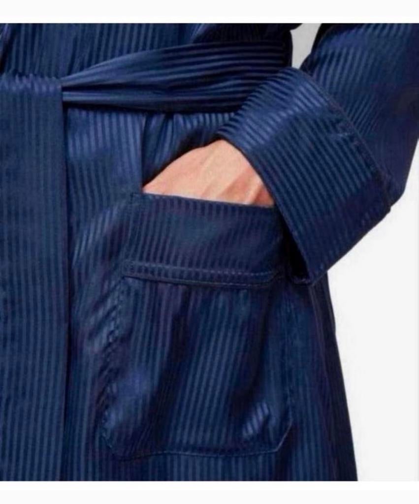 Derek Rose Luxe Badjas Dressing Gown Woburn Silk Satin Navy, Kleding | Heren, Blauw, Ophalen of Verzenden, H, H