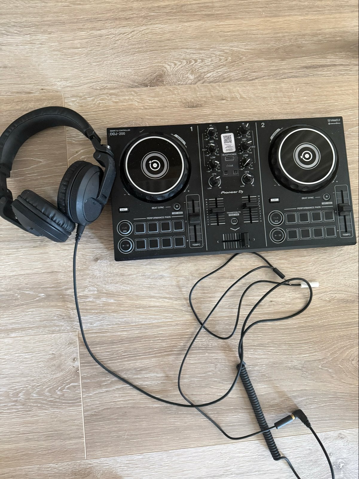 Pioneer DJ DDJ-200 DJ-controller met koptelefoon, Muziek en Instrumenten, Dj-sets en Draaitafels, Ophalen, Zo goed als nieuw, Dj-set