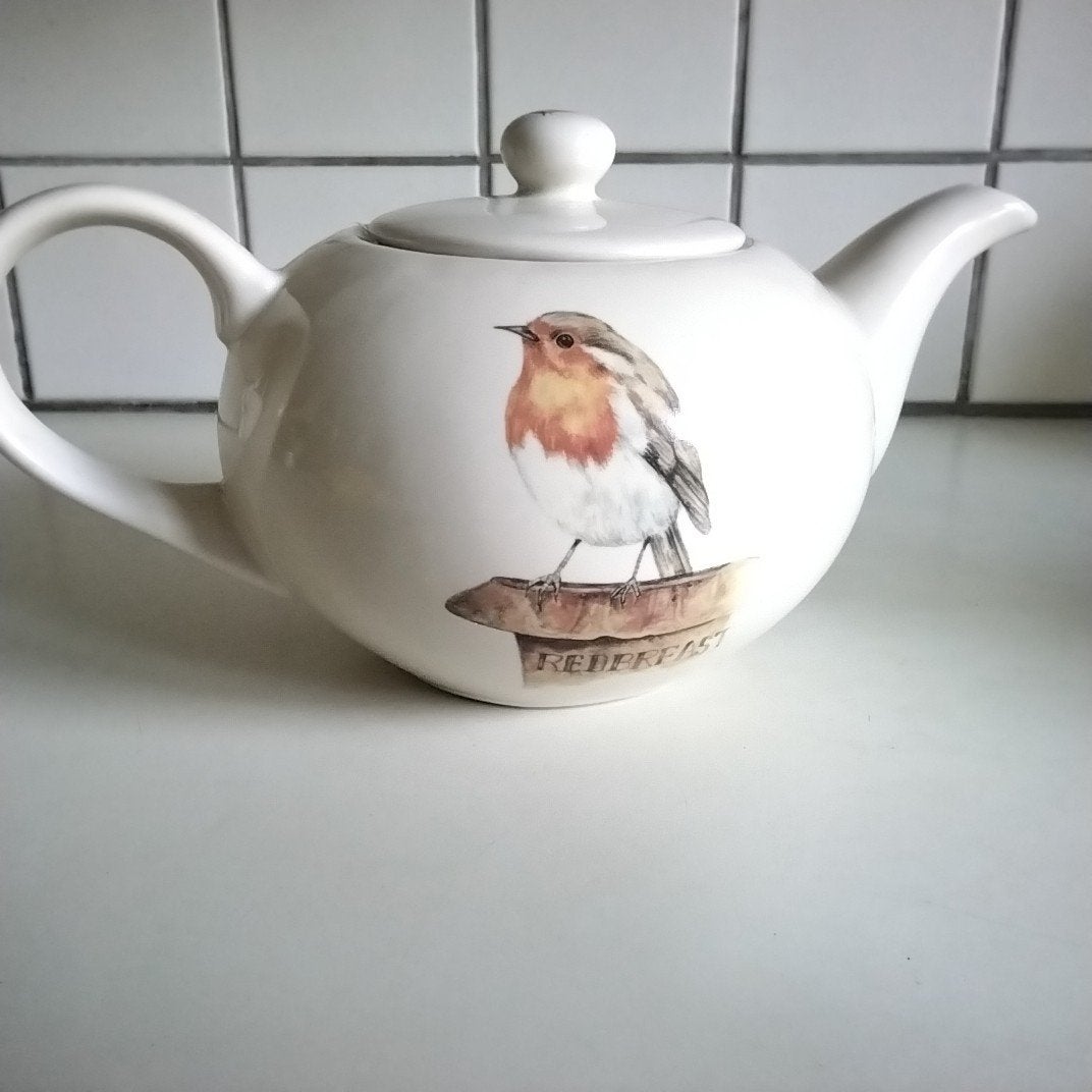 Jet : "my friend redbreast"  theepot,dienblad ,melkkannetje, Overige typen, Ophalen of Verzenden, Zo goed als nieuw, Overige stijlen
