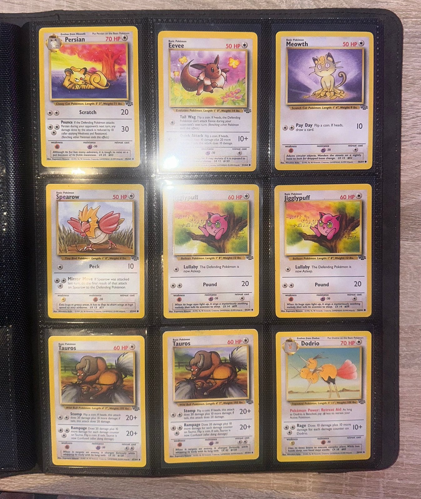 Pokémon Jungle Set Kaarten: Rapidash, Eevee, Meowth, Ophalen of Verzenden, Gebruikt, Meerdere kaarten