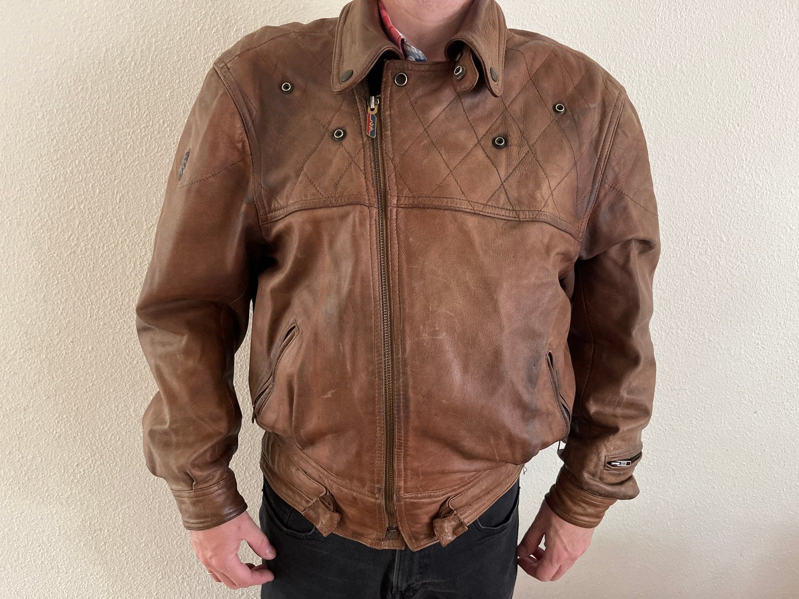 Vintage Leren Jas - Gedragen met Karakter, Ophalen of Verzenden, Tweedehands, Heren, Jas | leer