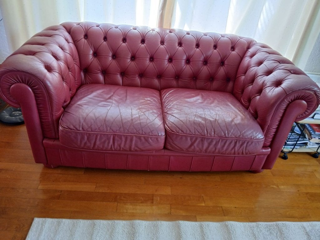 Twee zits chesterfield Bank, Ophalen, Gebruikt, Minder dan 75 cm, 150 tot 200 cm