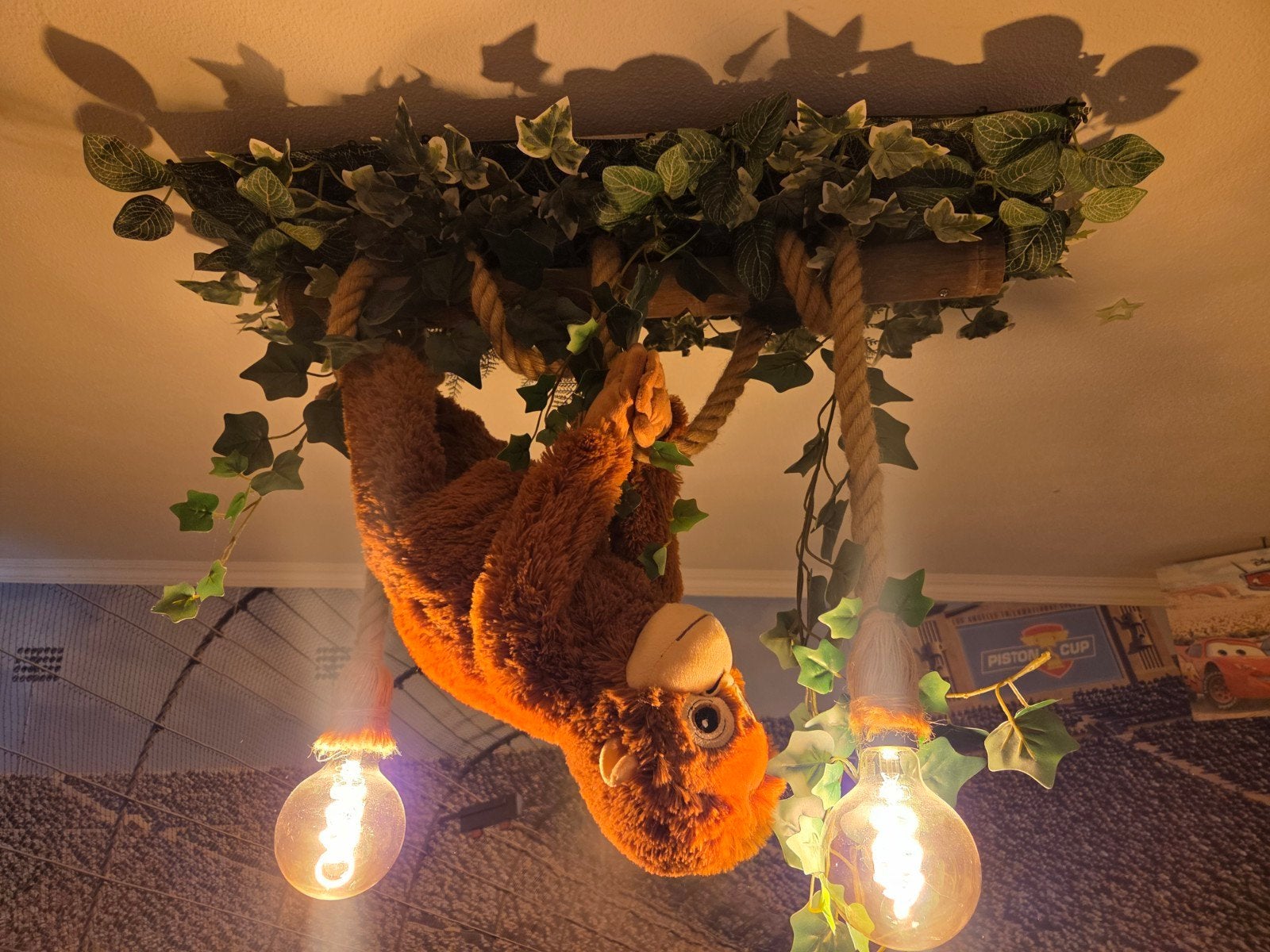 Unieke Apenlamp met Jungle Thema voor Kinderkamer, Ophalen, Textiel, Jungle, Speels, Kinderkamer, E27 (groot)