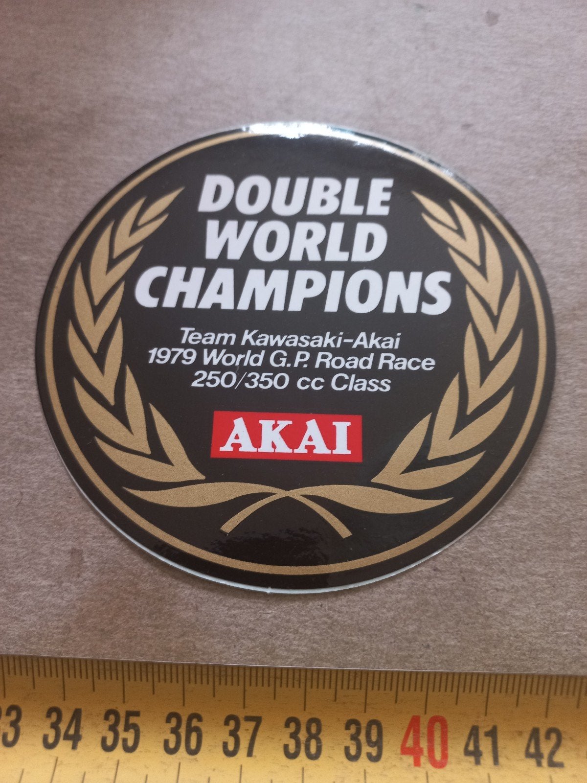Vintage Akai Kawasaki Double World Champions Sticker 1979, Verzamelen, Ophalen of Verzenden