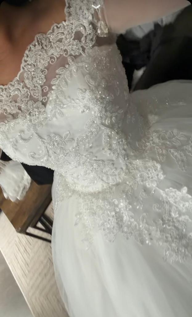 Bruidsjurk, Kleding | Dames, Jurken, Ophalen, Zo goed als nieuw, Wit, Onder de knie