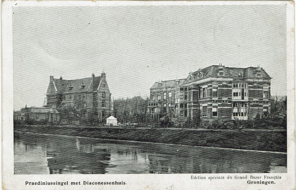 Groningen – Praediniussingel met Diaconessenhuis., Ophalen of Verzenden, Voor 1920, Gelopen, Groningen
