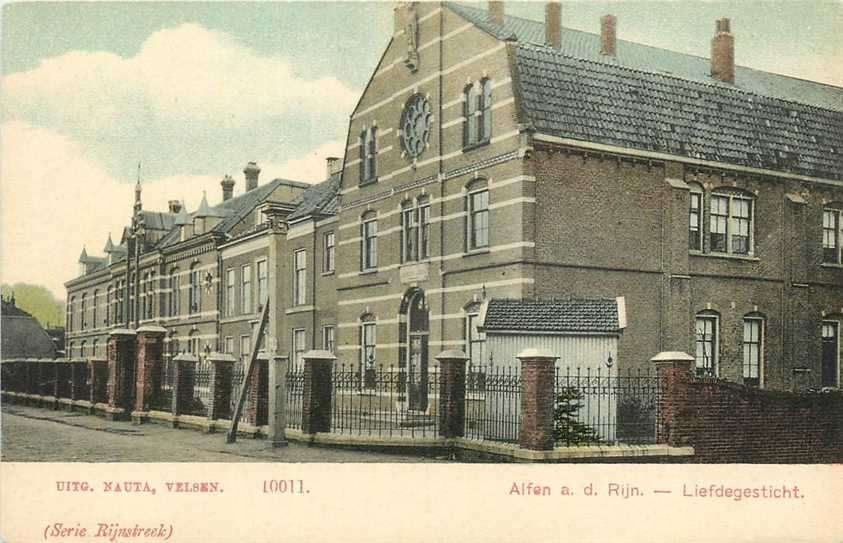 300-010-023 Alphen aan den Rijn Liefdegesticht, Verzamelen, Ansichtkaarten | Nederland, Verzenden, Voor 1920, Zuid-Holland
