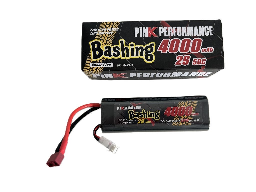 Pink Bashing LiPo 2S 7.4V-4000-50C (Deans) PP3-2S4000-D