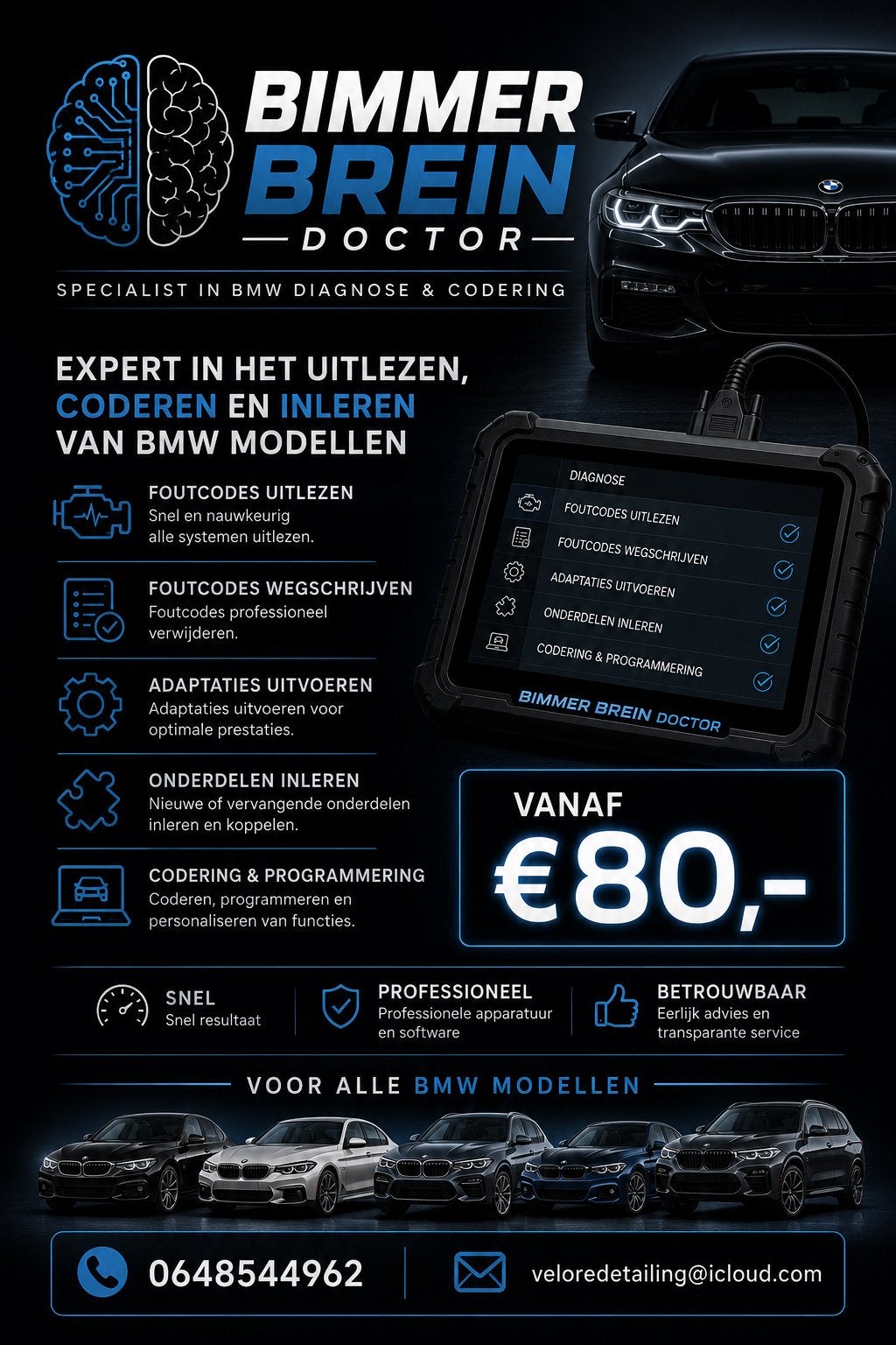 Dé BMW diagnose-, codering- en programmeerspecialist, Ophalen
